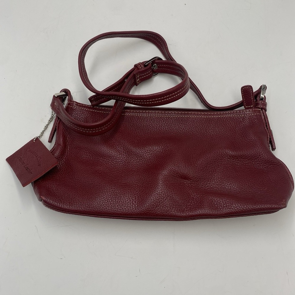 Charter Club Leather Crossbody Shoulder Bag Red Read